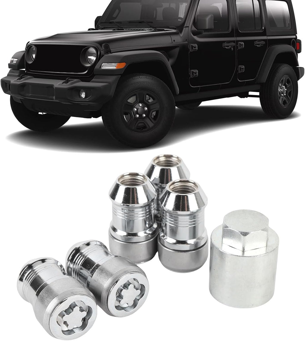 POCREATION Wheel Lock Set 82215711AA Locking Bolts Anti Theft Lug Nuts for JL JT 2018-2025