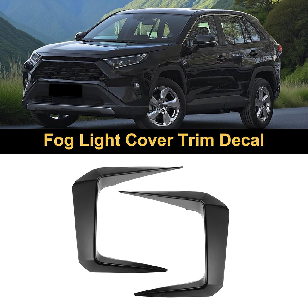 ACROPIX Front Left Front Right Fog Light Cover Trim for Toyota RAV4 2019-2025 Fog Lamp Frame Cover for Toyota RAV4 Fog Light Cover Decals Gloss Black 1 Pair