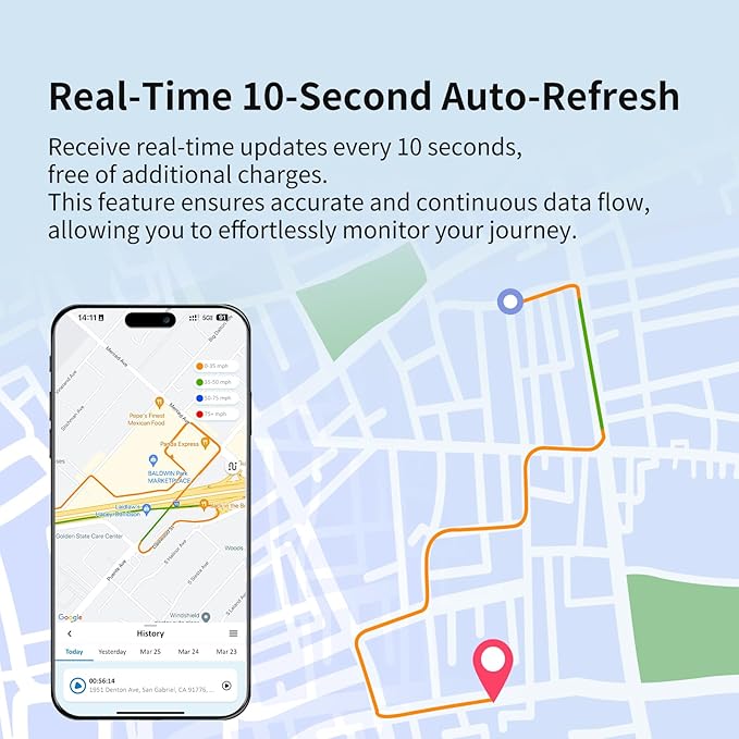 OBD GPS Tracker for Vehicles & Fleet, Plug in Car Tracker, 10-sec Real Time - Image 2