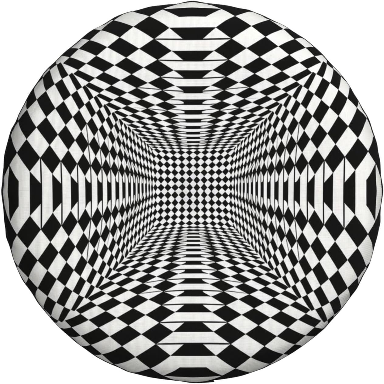Black and White Chess Grid Print Universal Spare Tire Cover for RV, Jeep | Wheel Protector Fits Rv, Trailer, Jeep, Shield Tires From Sun, Dirt And Rain For Outdoor Storage