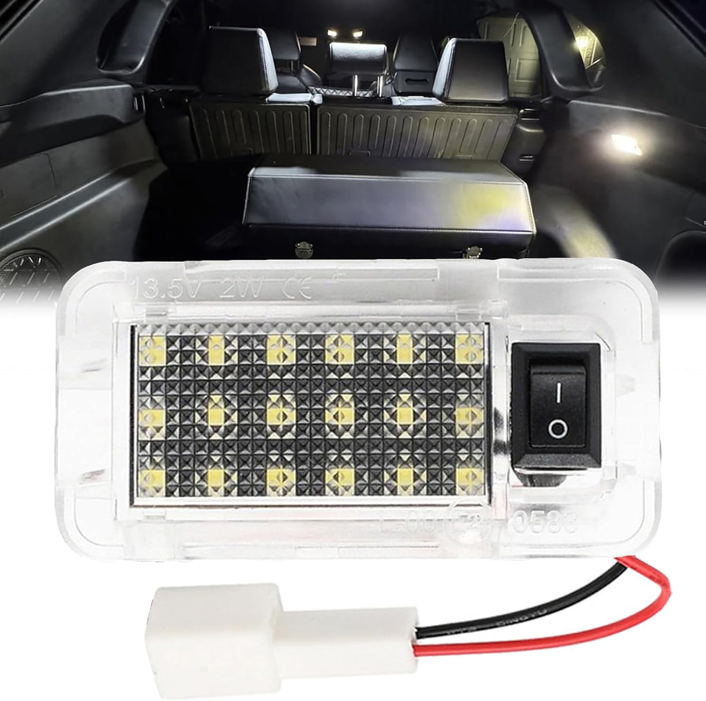 1Pcs LED Luggage Compartment Lights with on/off Switch Assembly Compatible with Toyota RAV4 2022 2023 2024 2025, White Full LED Interior Trunk Rear Cargo Area Light