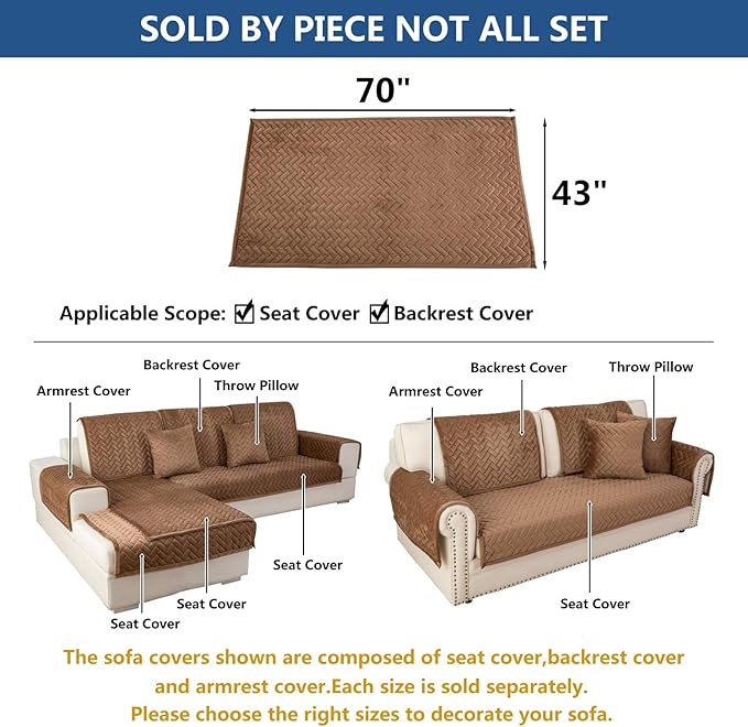 Eismodra Couch Cover, Sectional Couch Covers, Sofa Covers - Image 5