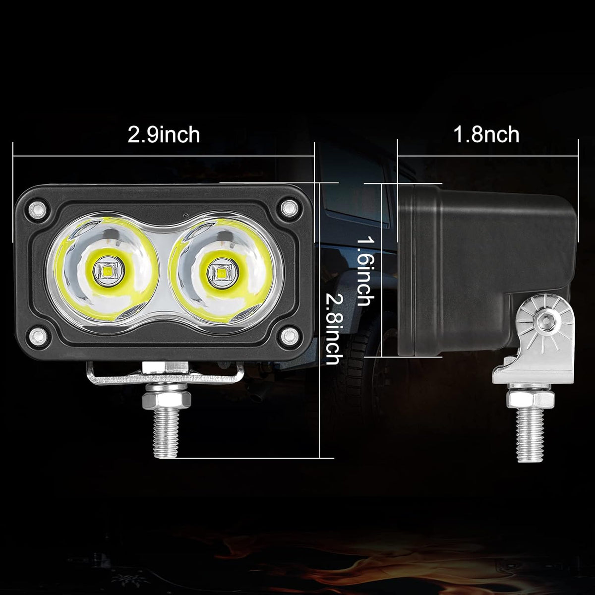 led pods 3 inch driving light bar pod shown in use