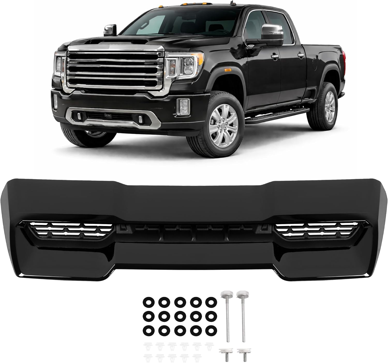 ALMULOO Hood Vent Scoop Compatible with 2020-2023 GMC Sierra 2500 HD & 3500 HD Plastic (ABS+PP) Front Hoods Air Intake Vent Cooling Scoop Plastic (ABS+PP）Painted Gloss Black