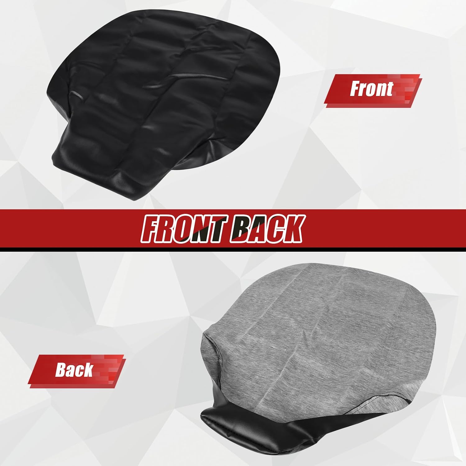 Upgraded 1.2mm Heavy Duty Seat Cover Replacement for 1988-2011 Kawasaki Bayou 220 250 ATV, 4-Way Stretch Waterproof Microfiber Leather, Black