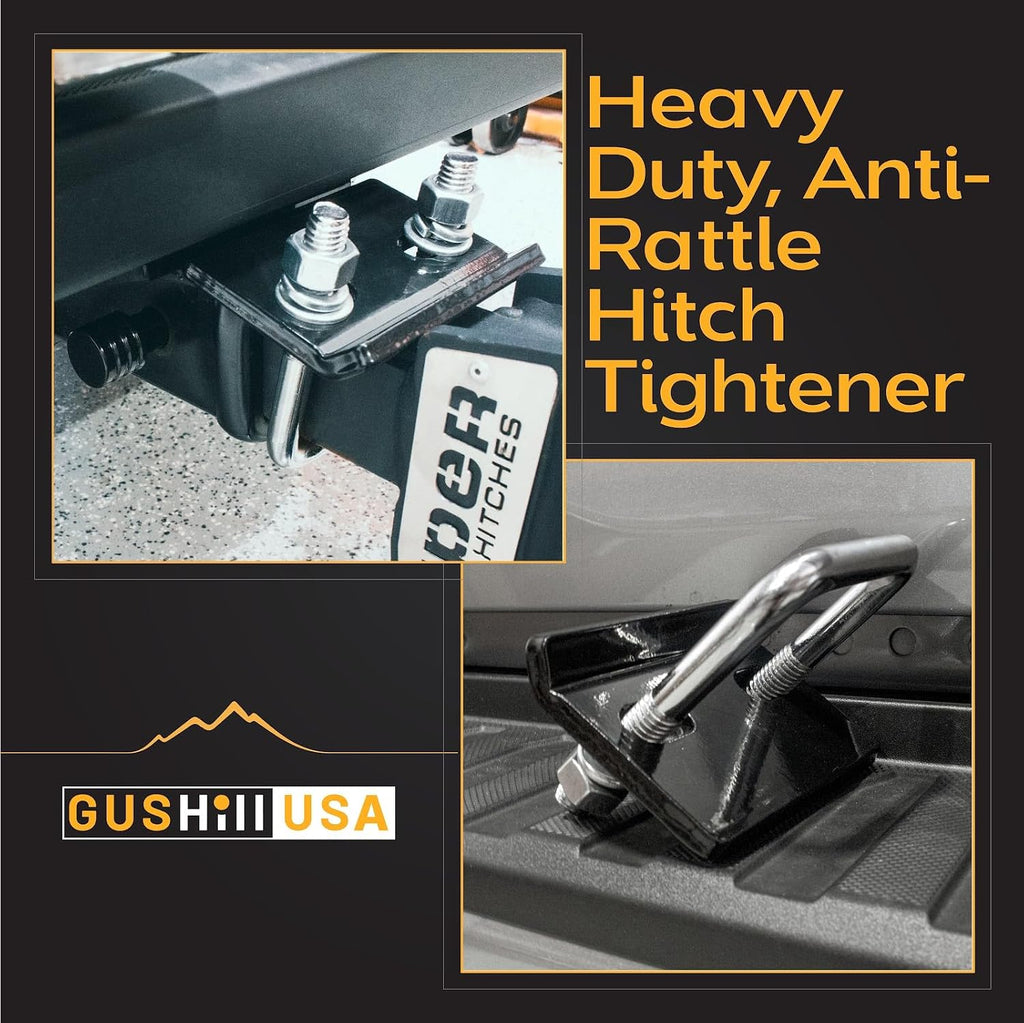 GusHill USA GH 22326 Heavy-Duty Hitch Tightener, Anti-Rattle Stabilizer, Fits 1 1/4" and 2" receivers