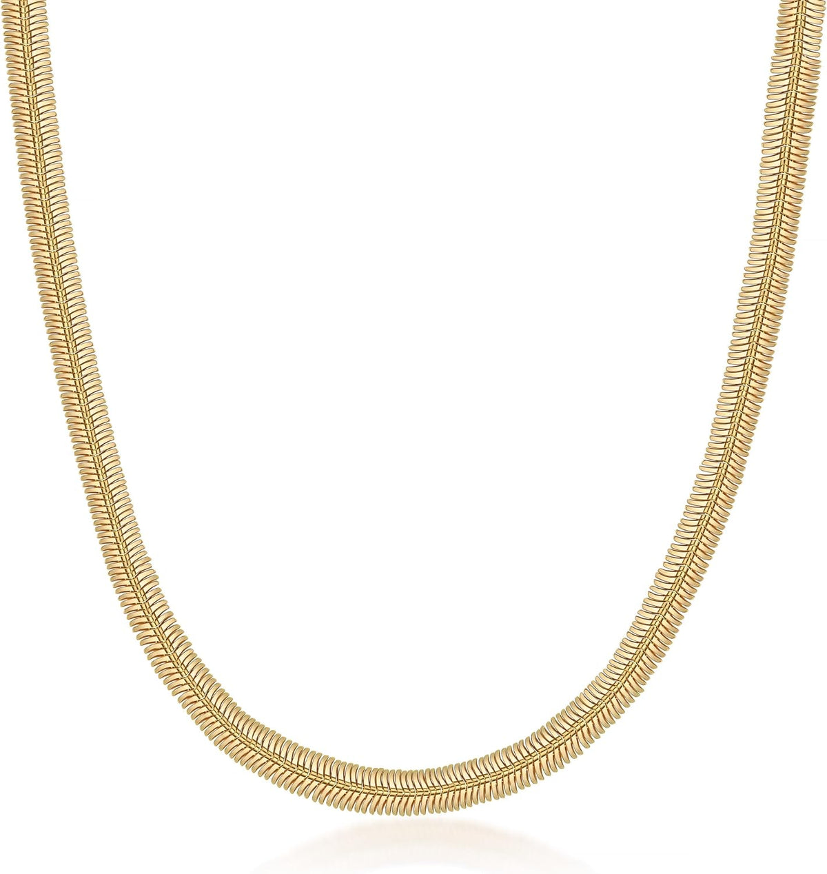 barzel 18k gold plated flat herringbone snake chain, main product view