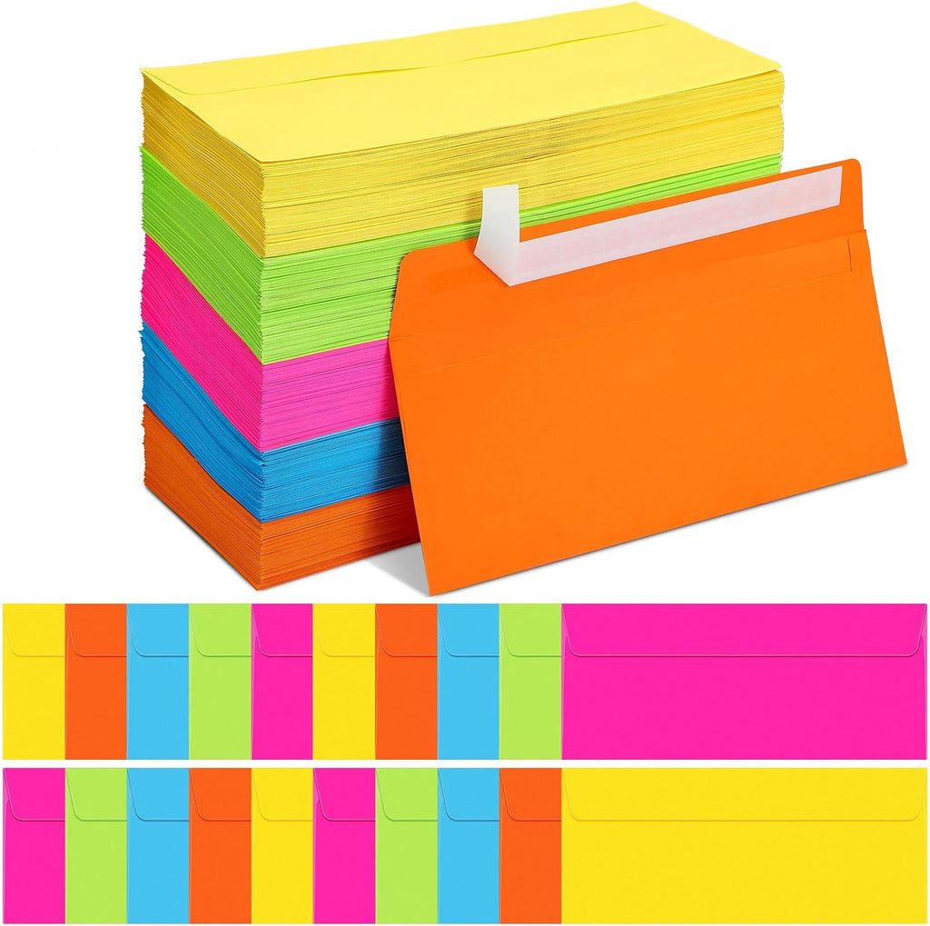 outus 500 pcs #10 colored envelopes business adhesive,neon, main product view