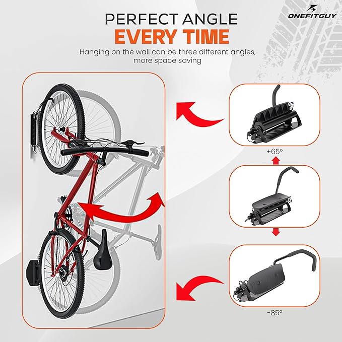 Swivel Bike Wall Mount, Bike Rack Garage, 150° Rotating & Space Saving Vertical - Image 5