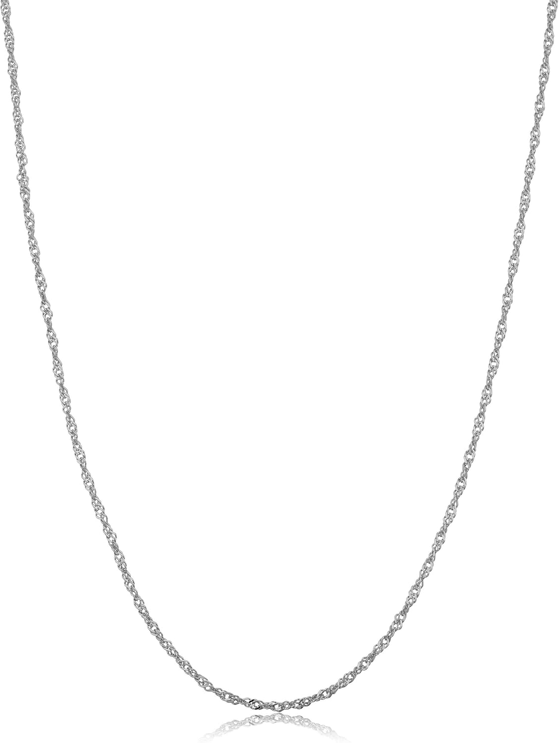 kooljewelry 14k white gold filled singapore chain necklace, main product view