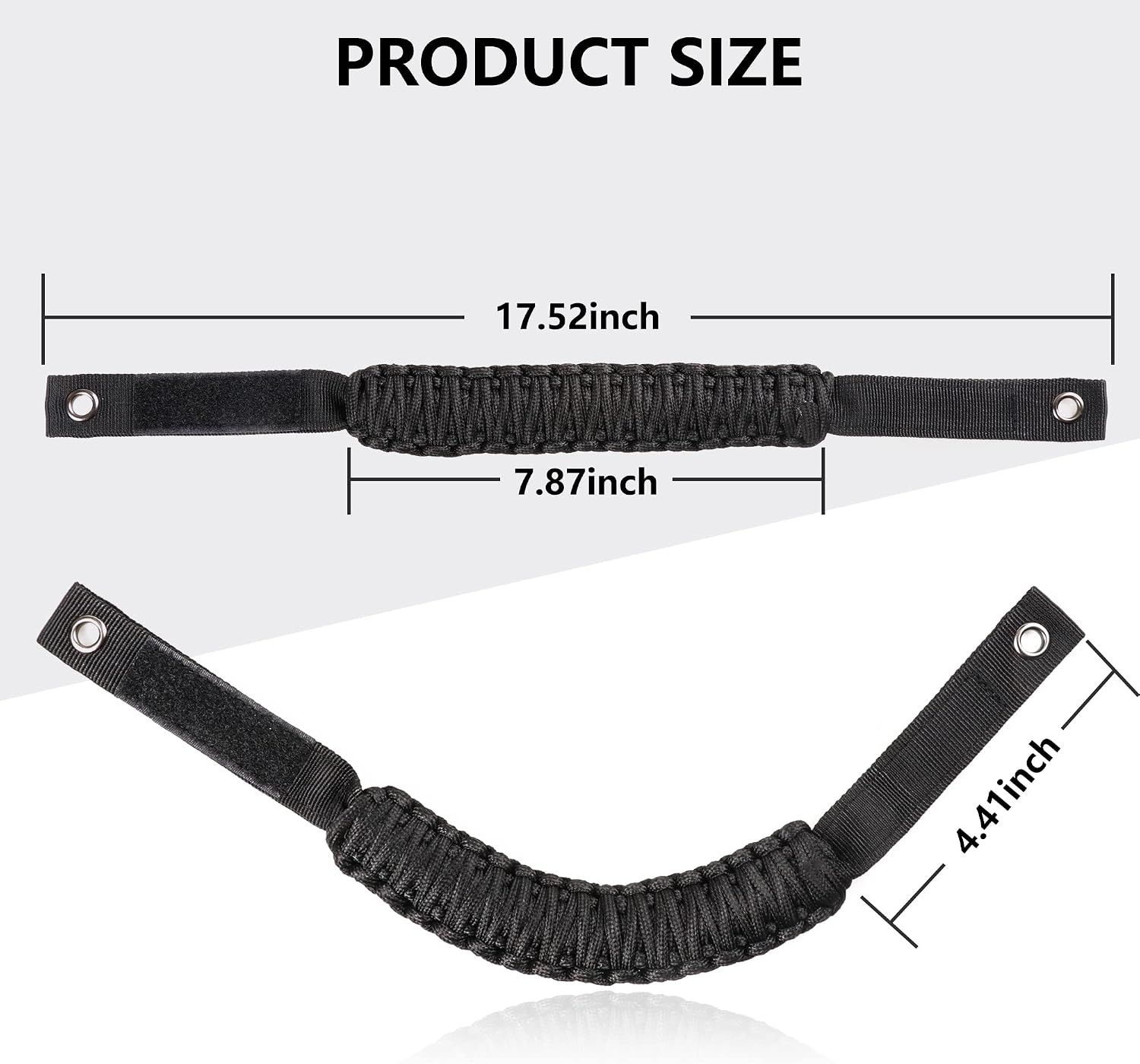 sukemichi for Bronco Grab Handles, Paracord Roll Bar Grab Handles for 2021 2022 2023 2024 2025 2026 Ford Bronco Accessories 4 Door 2 Door, Black, 4 Pack