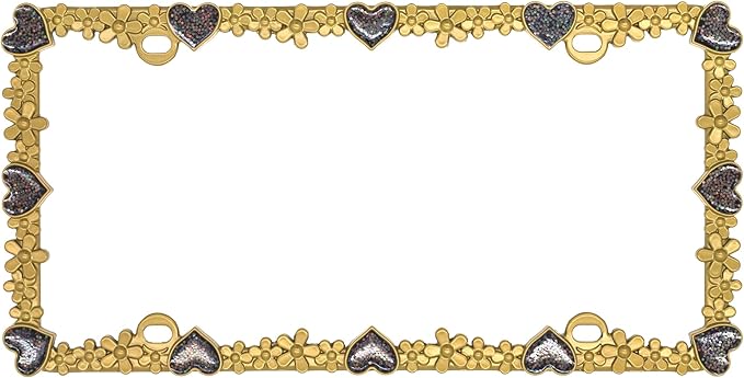 Creathome 3D Shining Daisy Heart License Plate Frame from Pure Zinc Alloy Metal - Image 5