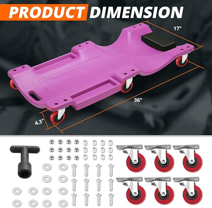 DNA MOTORING 36" L X 17" W x 4.25" H Vehicle Repair Low Profile Automotive - Image 5