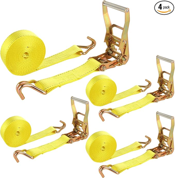 4 Pack 2 Inch Ratchet Straps Heavy Duty 20ft Tie Down Straps Ratchet by LISHINE