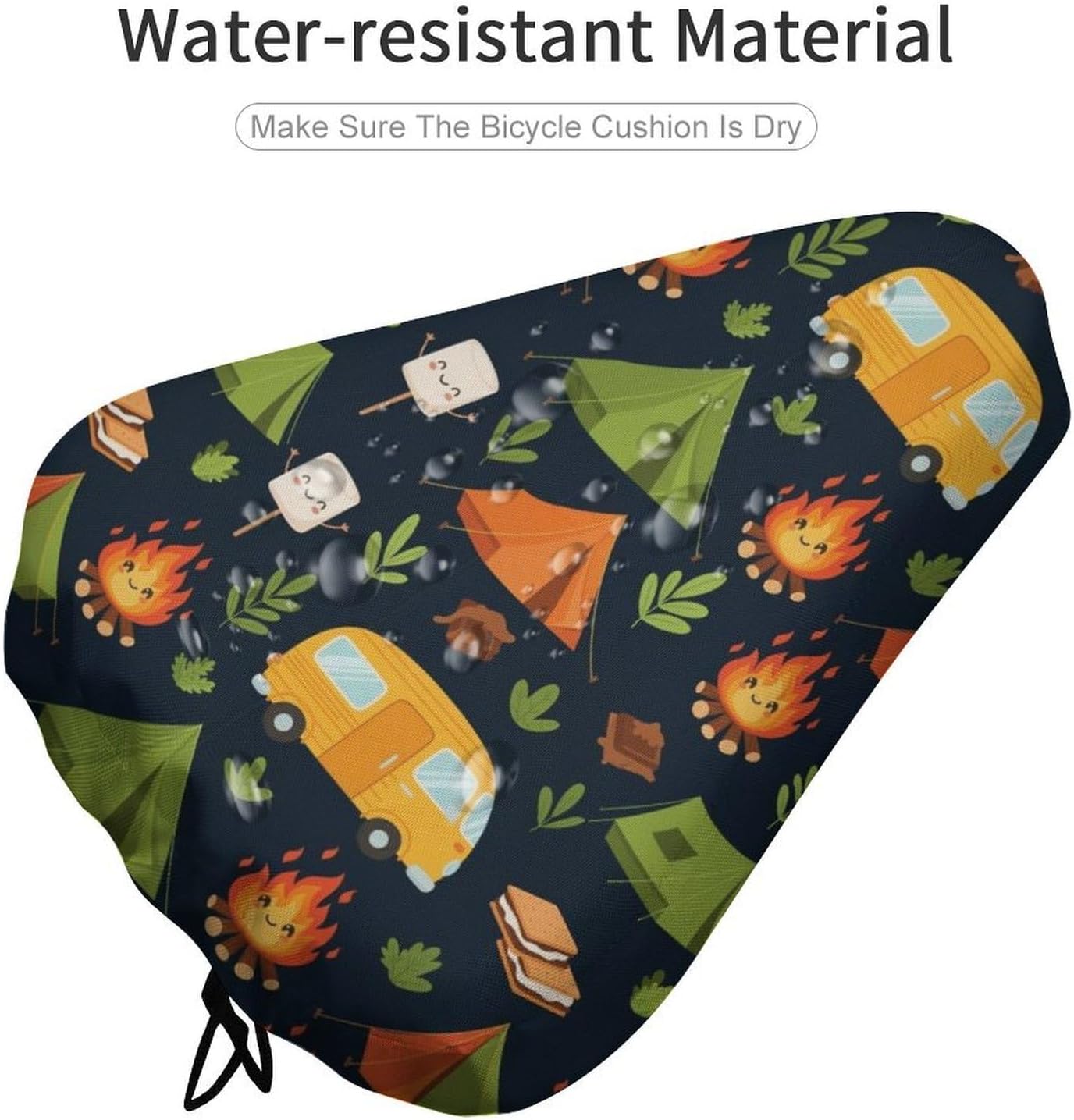 Adjustable Drawstring Bike Seat Cover, Breathable Cushion Mountain Road Cycling Protection