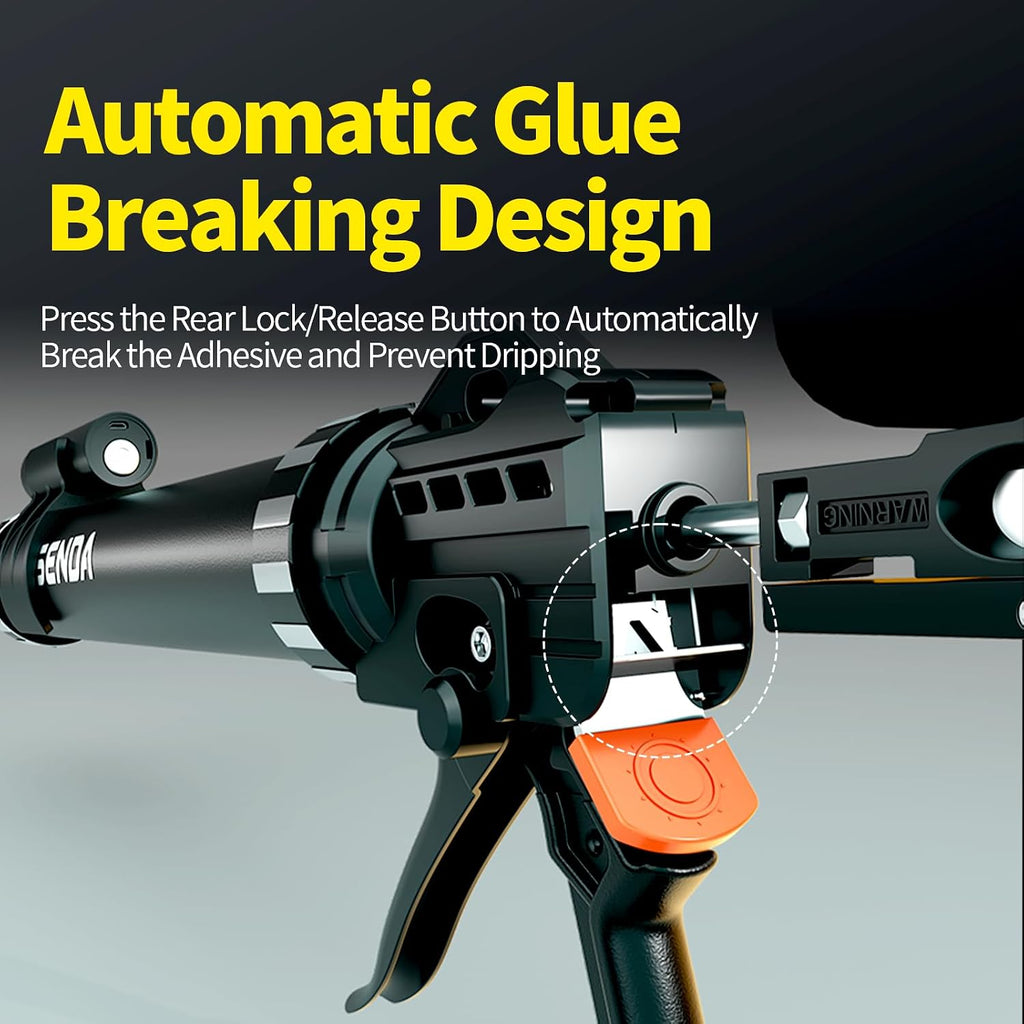 silicone sealant caulking gun, heavy duty industrial manual, close-up detail