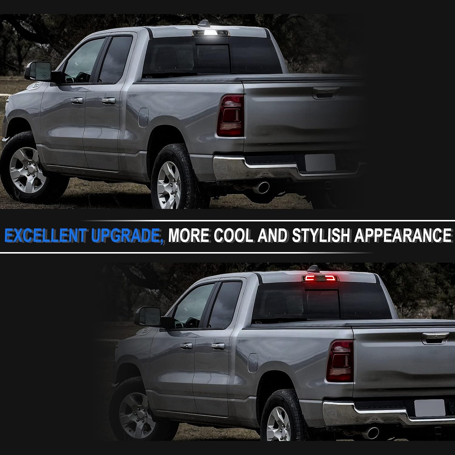 LED Third Brake Light Smoked Compatible with 2019-2026 RAM 1500 Rear High Mount 3rd Brake Lights (NOT for Classic/TRX/Camera model)
