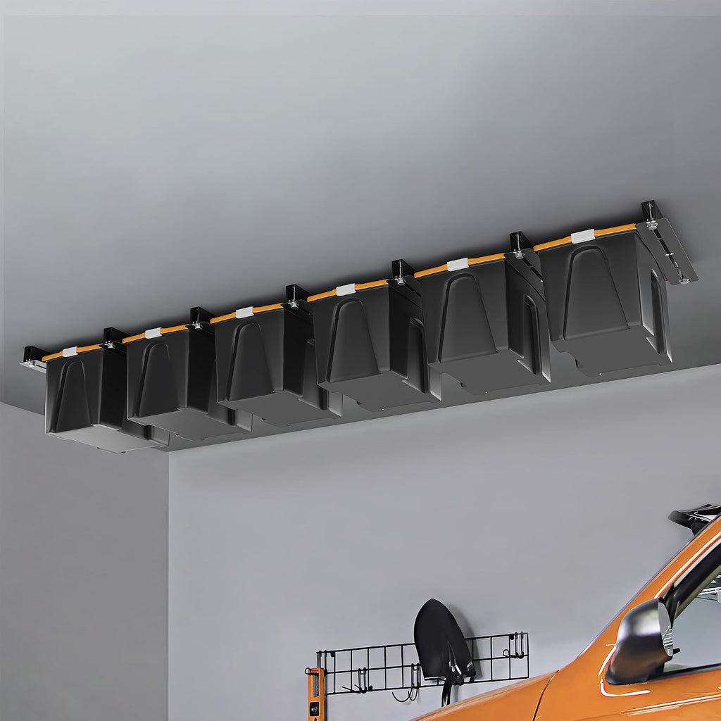 ultrawall overhead garage storage racks for bins, ceiling, package contents