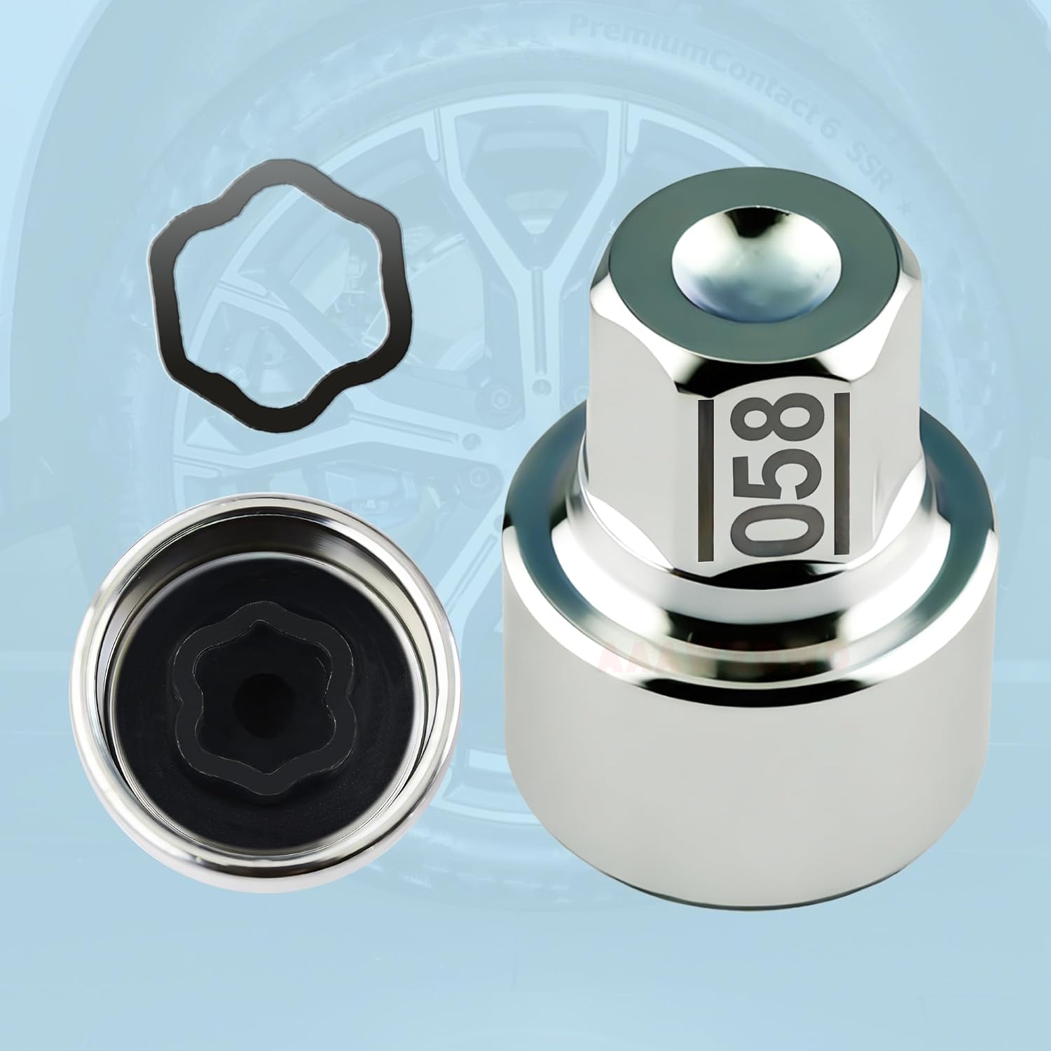 #058 Compatible with BMW 1 3 5 7 8 X2 X3 X5 X6 Wheel Lock Key Tire Lug Key | 058 Wheel Locking Nut Key Replacement