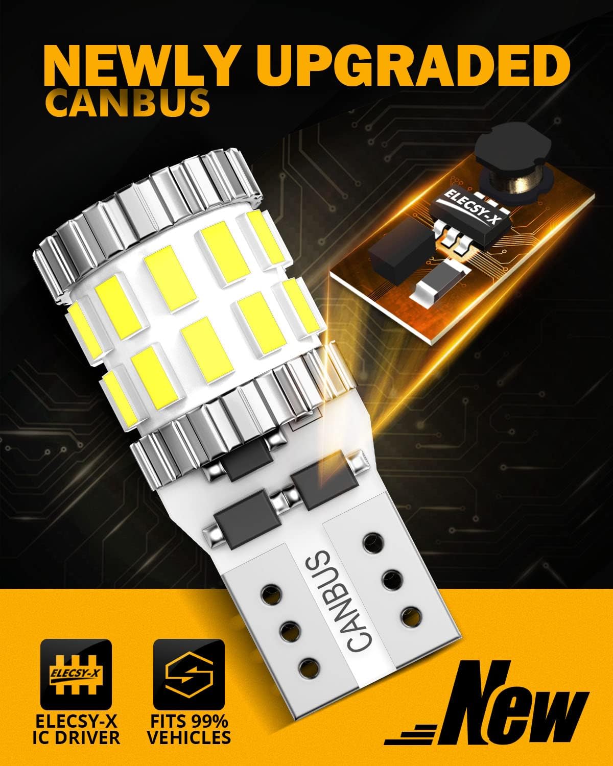 Auxbeam Upgraded 194 LED Bulbs White,400% Brighter Extremely Bright Canbus Error Free 168 2825 T10 W5W LED Light Bulbs for License Plate Lights Interior Lights Dome Map Light, 30-SMD, Pack of 2
