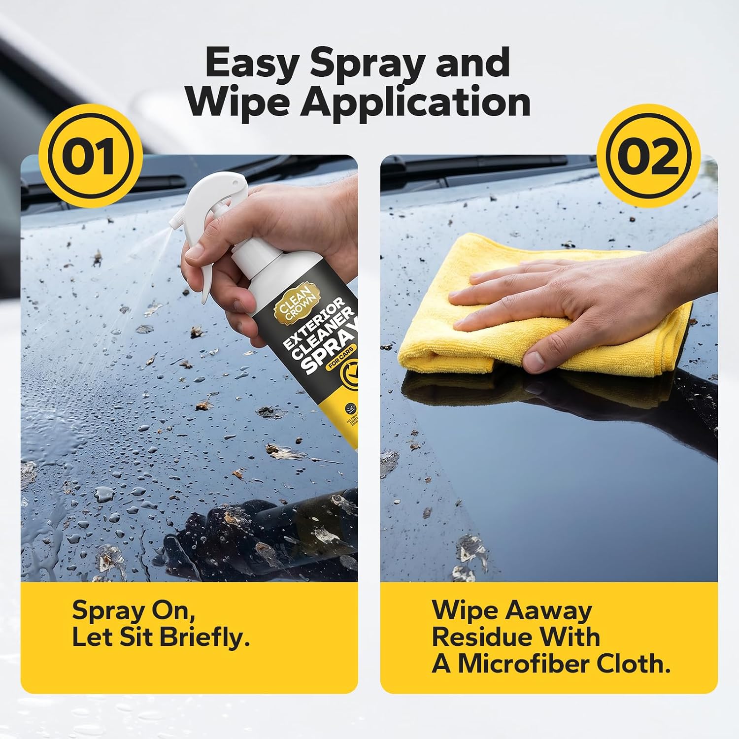 Exterior Cleaner Spray for Cars (10.14 Fl Oz), All Purpose Degreaser & Spot Remover for Sap, Road Grime, Tar, and Stains, Detailing Spray Safe on Paint, Glass, Chrome, Plastic & Trim