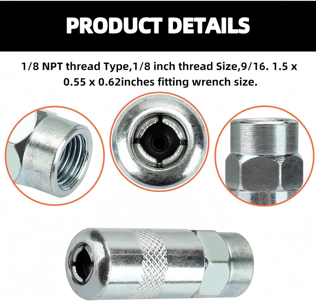 4P for Milwaukeie Grease Gun Coupler Tips 49-16-2649 Replacement Coupler | For Milwaukeie M18 2448-20, 2449-20, & M12 2450-20 Heavy-Duty