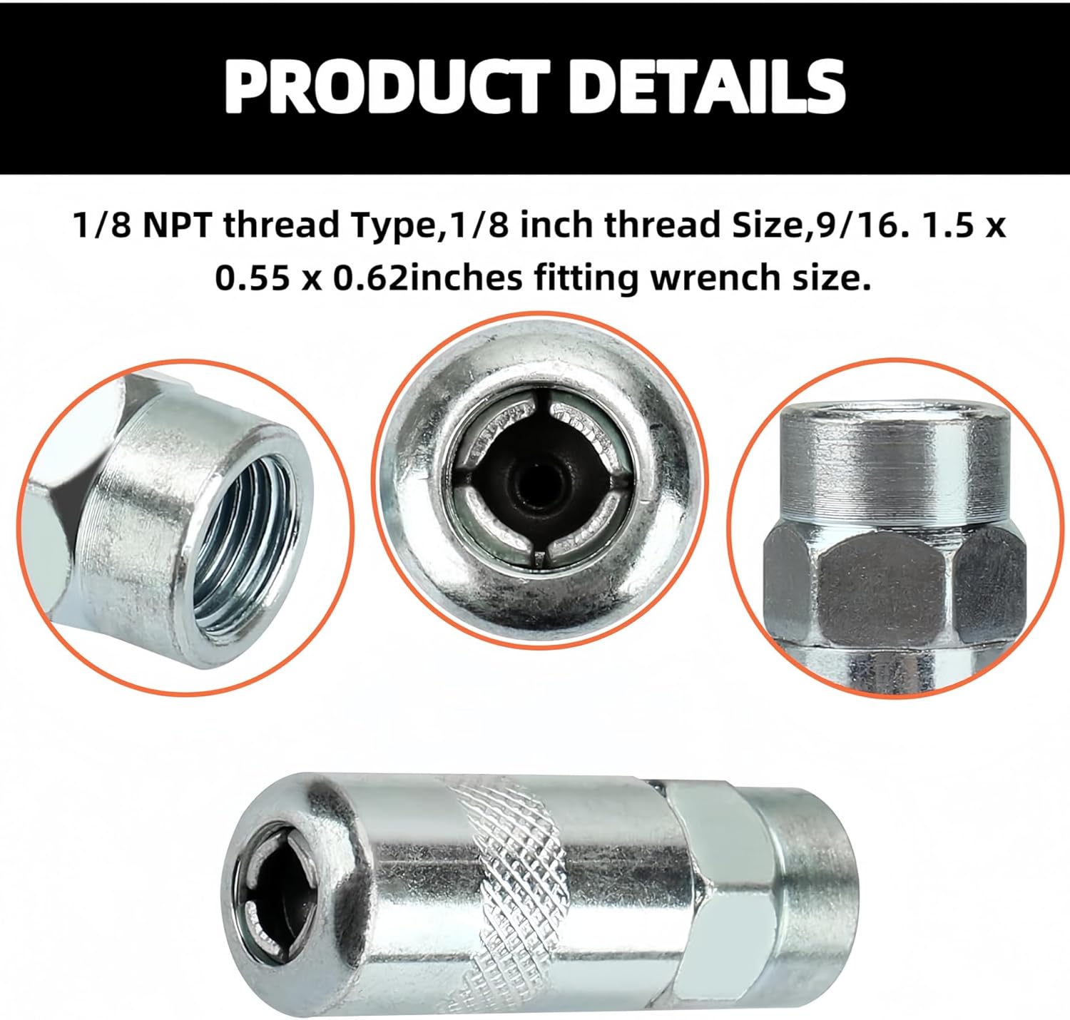 4P for Milwaukeie Grease Gun Coupler Tips 49-16-2649 Replacement Coupler | For Milwaukeie M18 2448-20, 2449-20, & M12 2450-20 Heavy-Duty