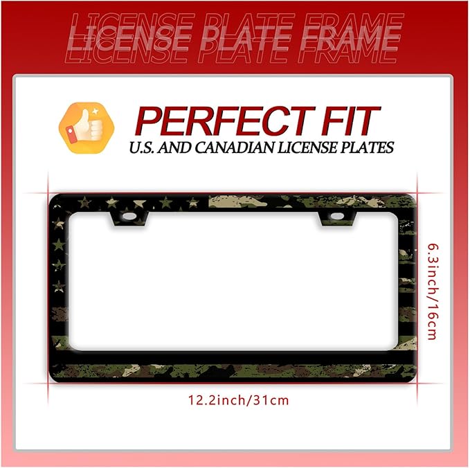American Flag License Plate Frame Camo License Plate Frames Funny Auto - Image 7