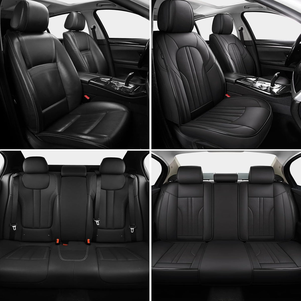 mingbron car seat cover full set, leather car, close-up detail