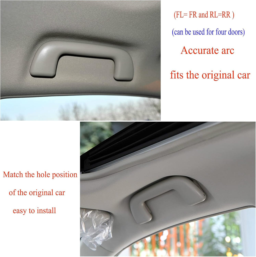 Auto Roof Pull Handle Grab Rail Grey with Hook LH=RH Universal for Toyota for Corolla for Rav4 Yaris Vios OEM:74610-52020 (Front Handrail Without Hook(Gray) 1Pcs)