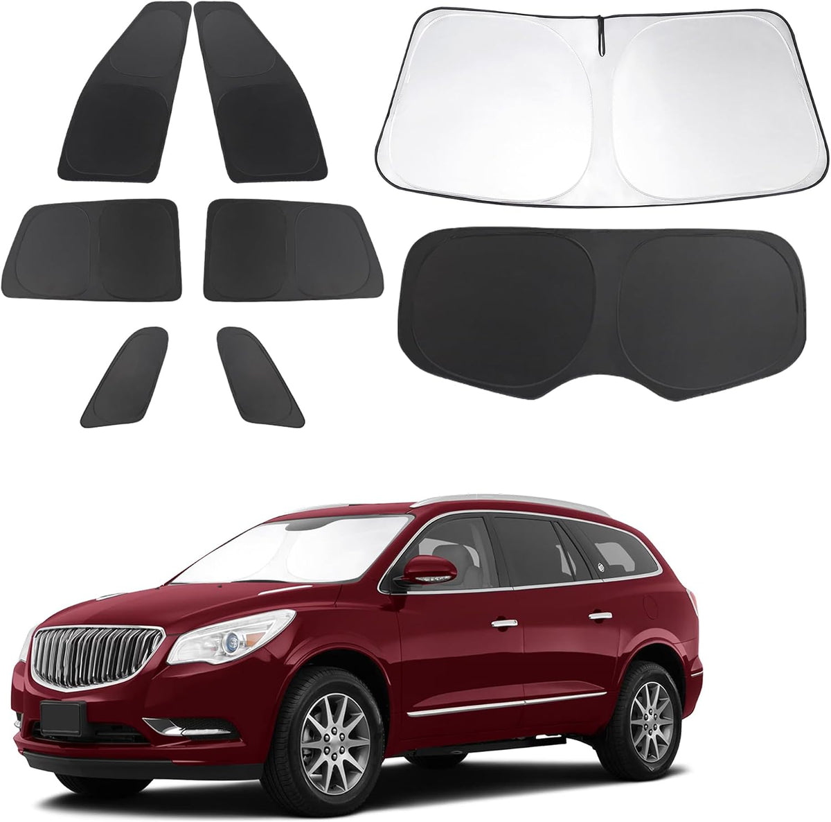 TINGLU Window Shades for Buick Enclave 2010-2017 Accessories Car Side Full
