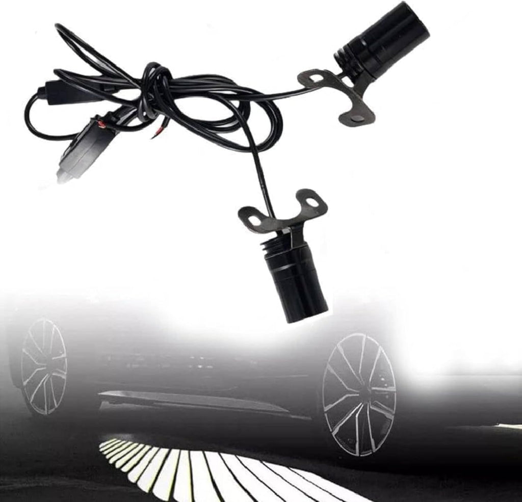 2Pcs Motorcycle Projector Lights for Angel Wing Logo, Universal Led Underglow Kit, Cute Motorcycles Accessory for Cars, ATV, SUV, Bike, Off-Road, Trucks, Boats, Easy to Assembly