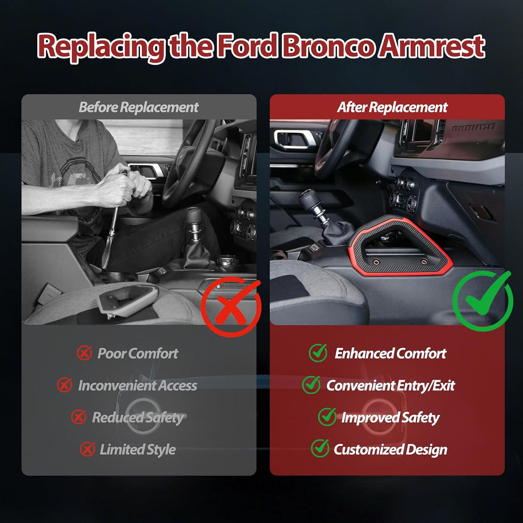 Updated Center Console Grab Handle(OEM) Compatible with Ford Bronco 2021-2025, Center Console Dash Grab Handle Replace M2DZ-78112C79-BM, M2DZ-78112C79-BF, M2DZ-78112C79-BH etc