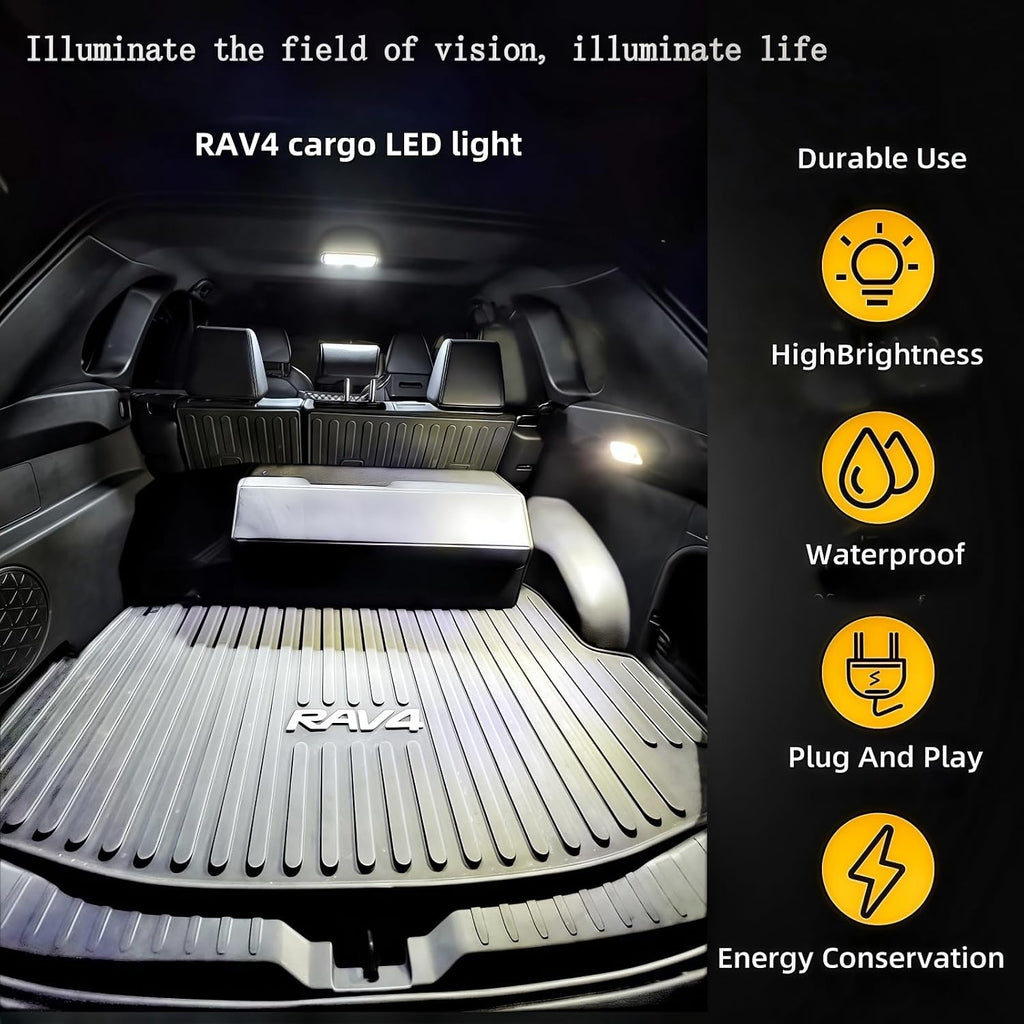 Super Bright White LED Trunk Cargo Area Light Compatible with Toyota RAV4 2022 2023 2024 2025 w/Switch,RAV4 Hybrid XLE Prime XSE SE LE Crown GR Corolla Accessories Luggage Compartment Lamp