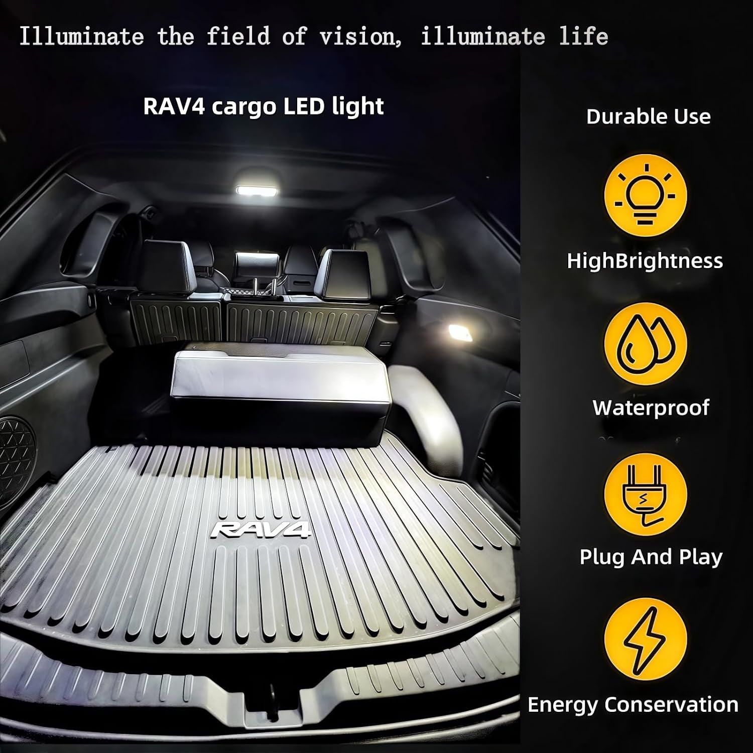 Super Bright White LED Trunk Cargo Area Light Compatible with Toyota RAV4 2022 2023 2024 2025 w/Switch,RAV4 Hybrid XLE Prime XSE SE LE Crown GR Corolla Accessories Luggage Compartment Lamp