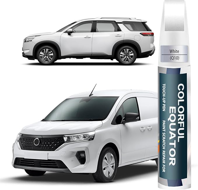 Q10 White Touch Up Paint for Nissan, Car Paint Pen Scratch Repair Two-In-One by SNSIR