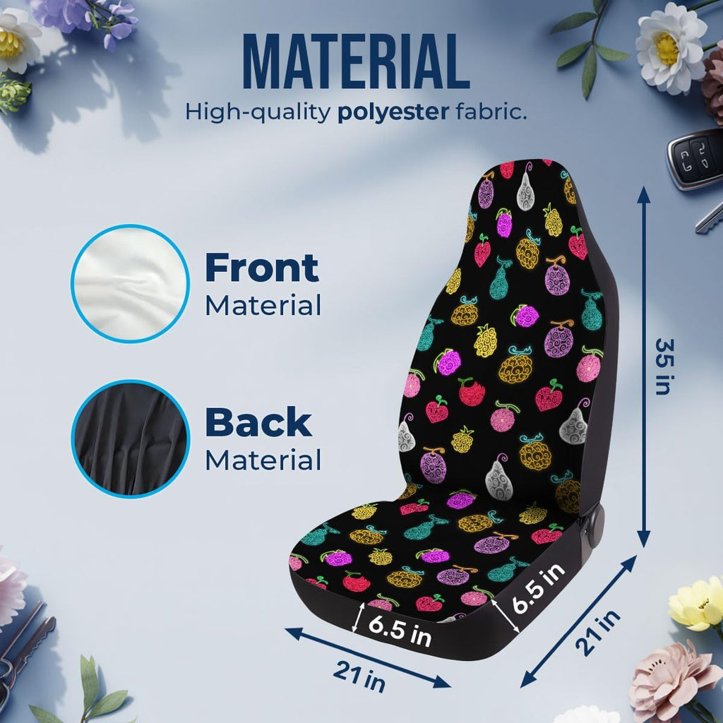 genany fantasy fruit pattern car seat covers, 2-piece, side view