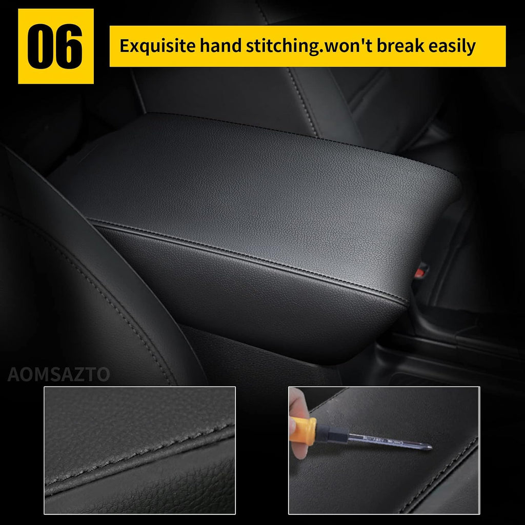 AOMSAZTO Automotive Center Console Cover for CRV Faux Leather Car Armrest Cover Seat Box Protector Custom Fit Compatible for 2017-2022 CRV Black