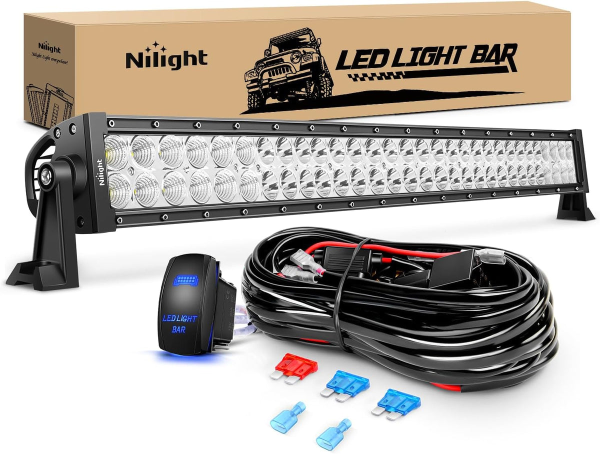nilight led light bar 32inch 180w spot flood, main product view