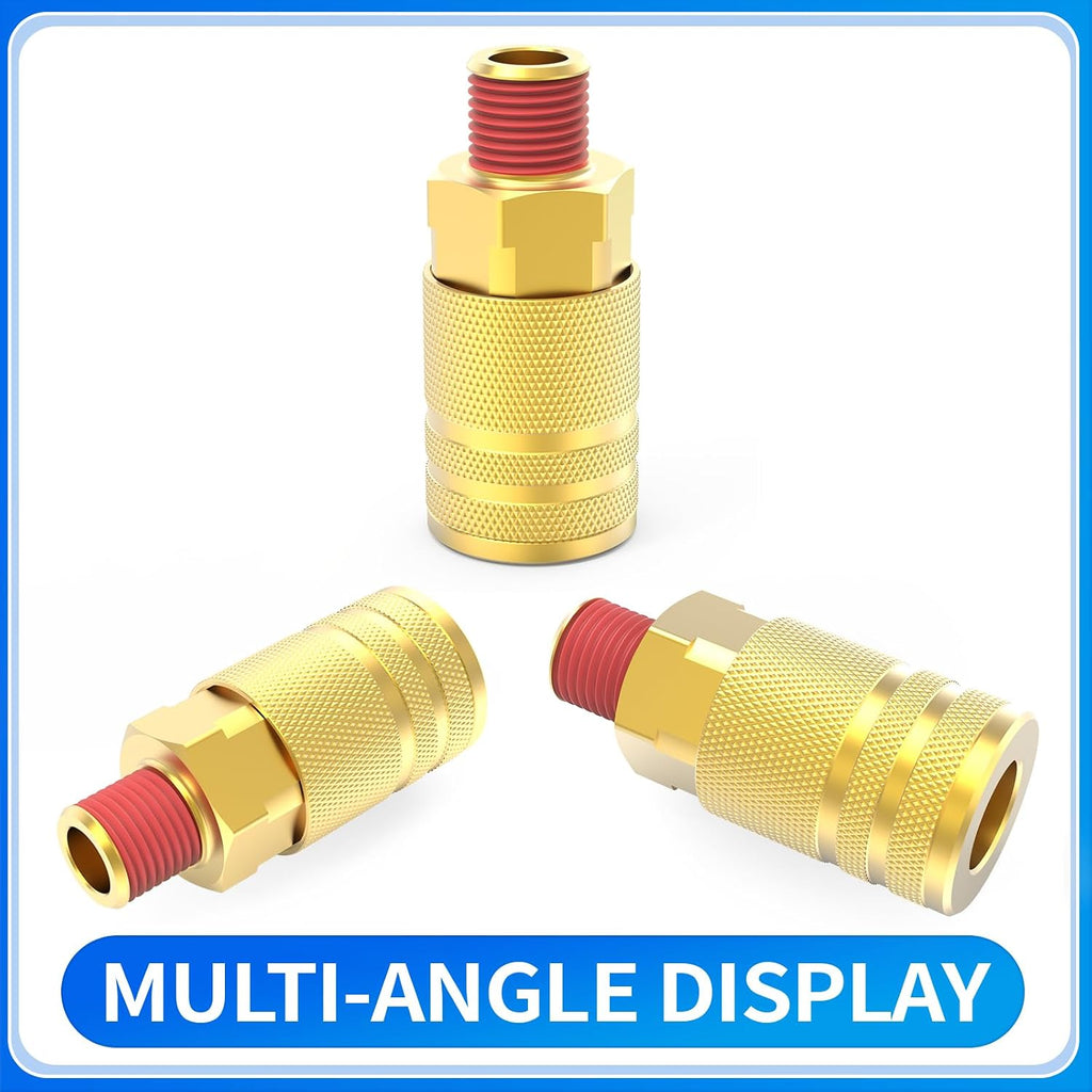 chillwaves 1/4-inch brass male industrial coupler,1/4" npt male, close-up detail