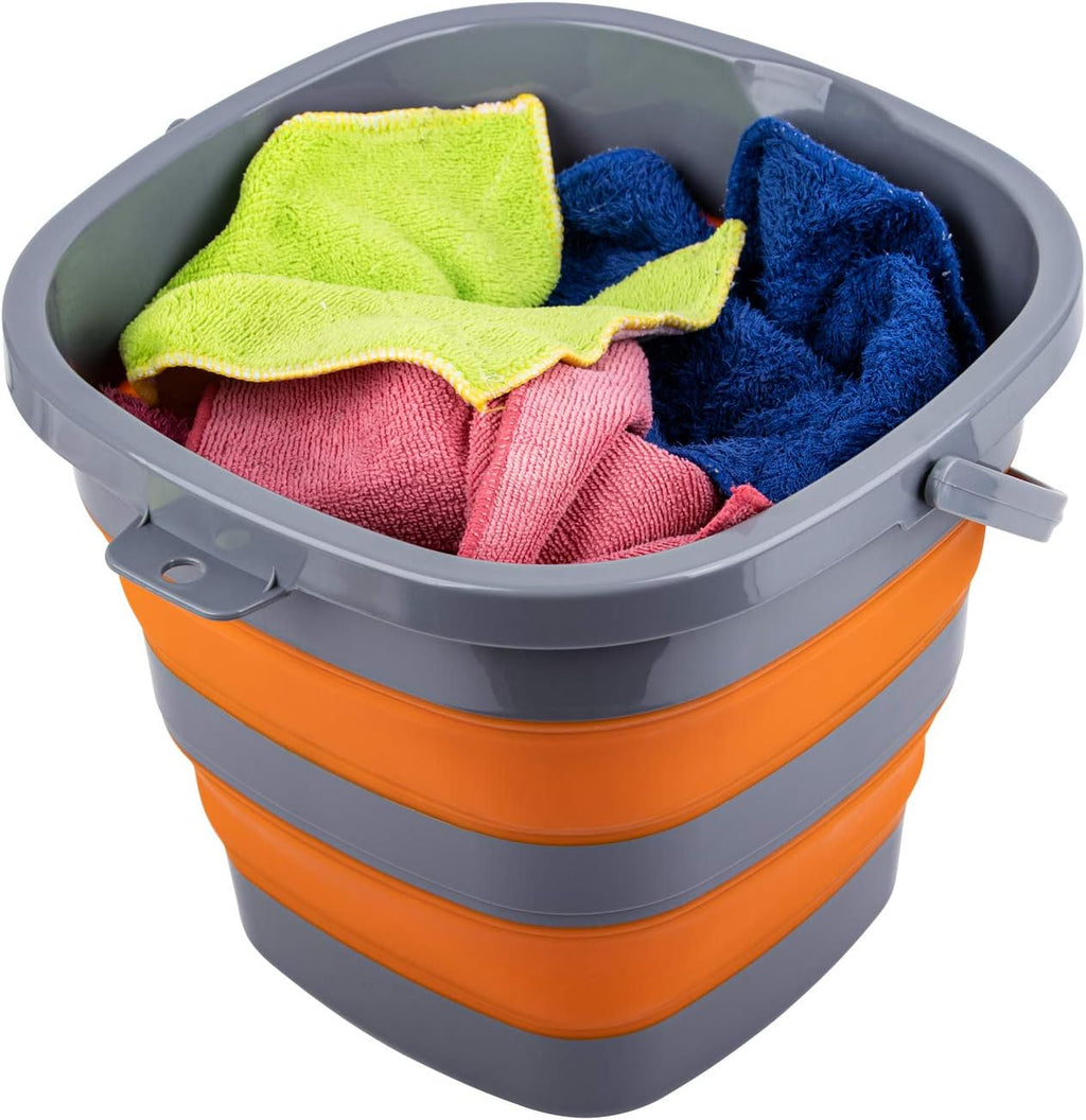Collapsible Bucket with 2.6 Gallon (10L), Mop Bucket for Cleaning, Plastic Bucket for Garden, Car Washing or Camping, Portable Fishing Water Pail