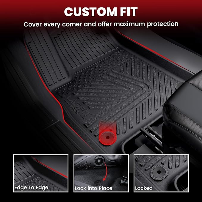 LASFIT Floor Mats for Rivian R1T 2025, All Weather Floor Liner TPE Custom Fit - Image 2