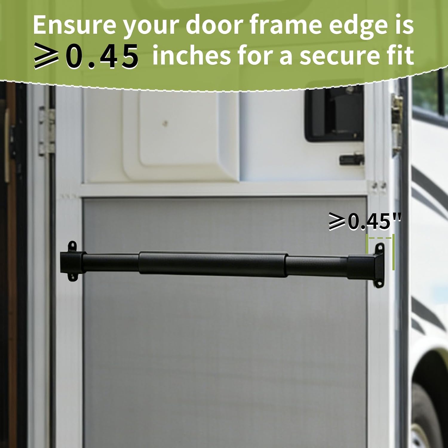 RV Screen Door Handle Adjustable 21-5/8" to 28-5/8", Sturdy Rustproof Aluminum Grab Bar, Universal Screen Door Cross Bar Replacement for RV Camper Travel Trailer Motorhome Accessories