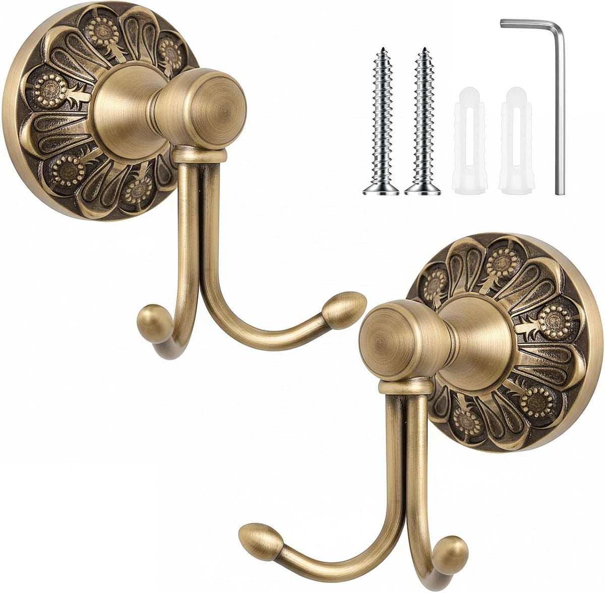 yaocom 2 pack antique towel hooks wall mounted, main product view