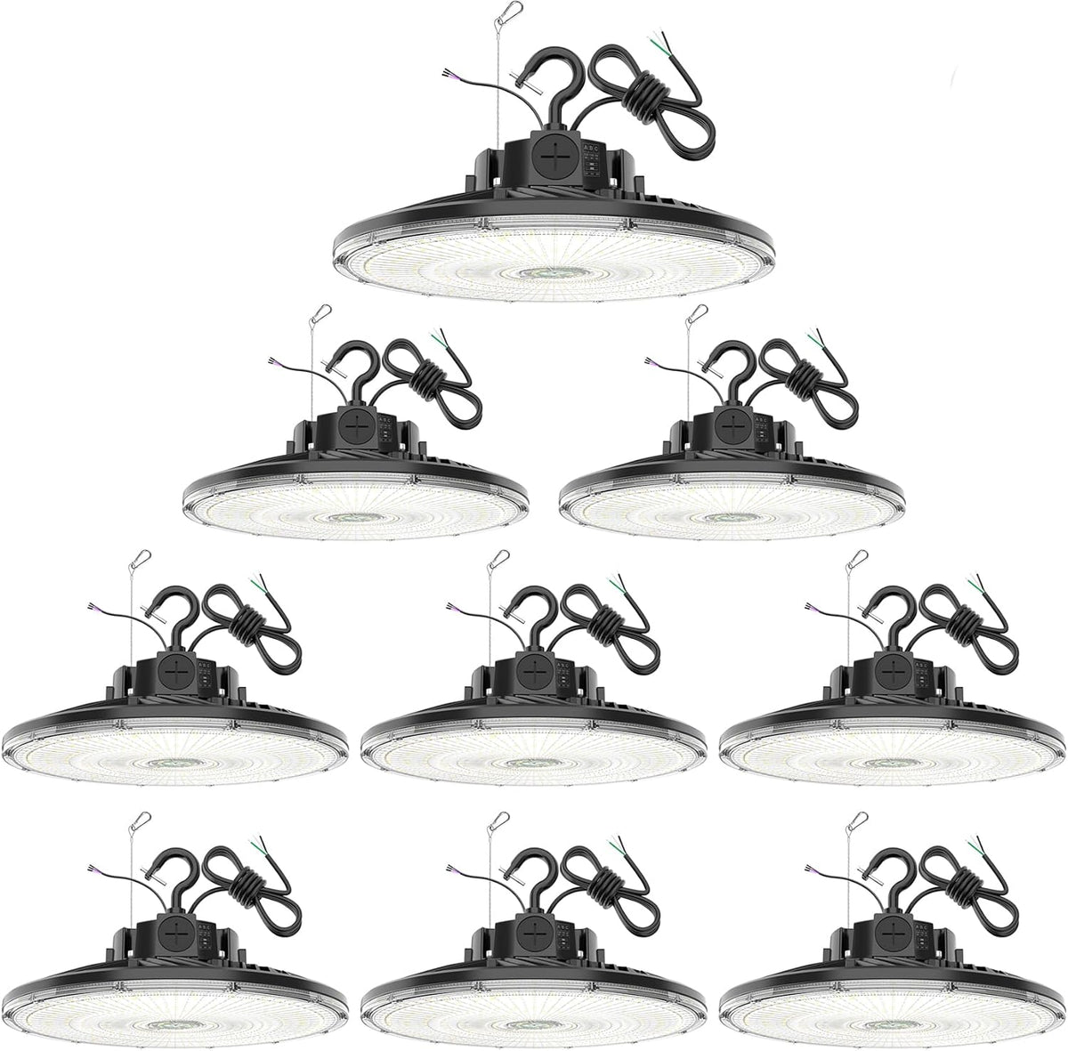 9 Pack 480V LED High Bay Light UL DLC Listed UFO Light 240W 200W 150W Adjustable
