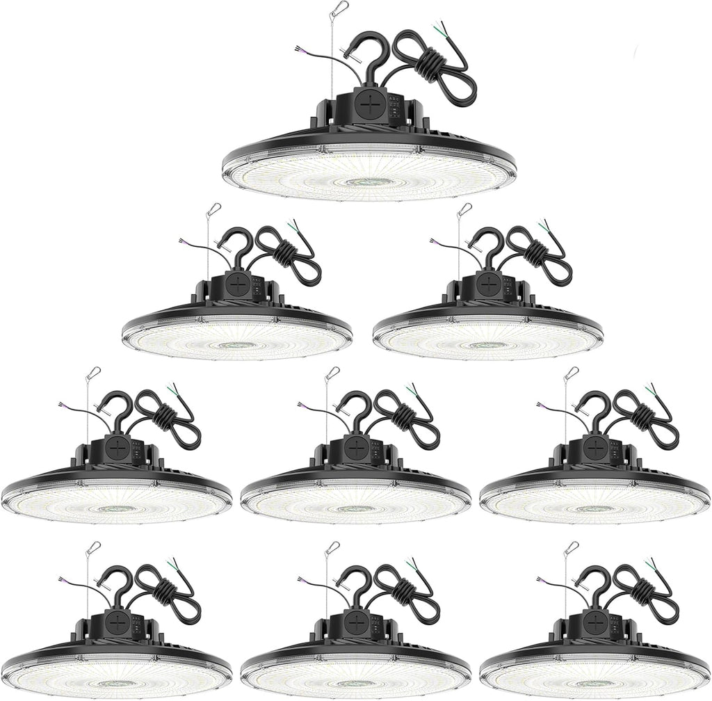 9 Pack 480V LED High Bay Light UL DLC Listed UFO Light 150W 100W 80W Adjustable