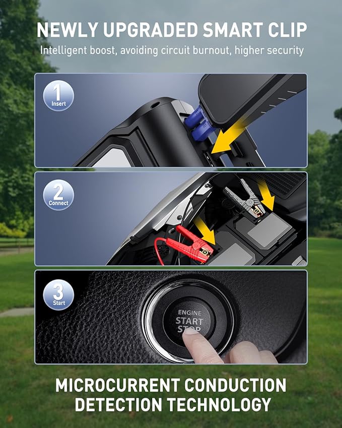 AUXITO Jump Starter: 6000A Car Portable-Battery Jumper Box