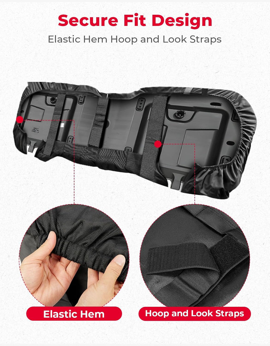 KEMIMOTO UTV Seat Covers Compatible with 2014-2025 Pioneer 700 700-4, UV Scratch Resistant, Water-Resistant 1680D Oxford Fabric, All-Weather Protection, Anti-Slip Secure Fit, Accessories (Black)