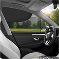 2 PCS Car Window Shades, Magnetic Double Layer Auto Front Side Window Cover with Half Shade, Breathable Mesh Vehicle Windows Sunshades Heat Blocker for Driver Passenger