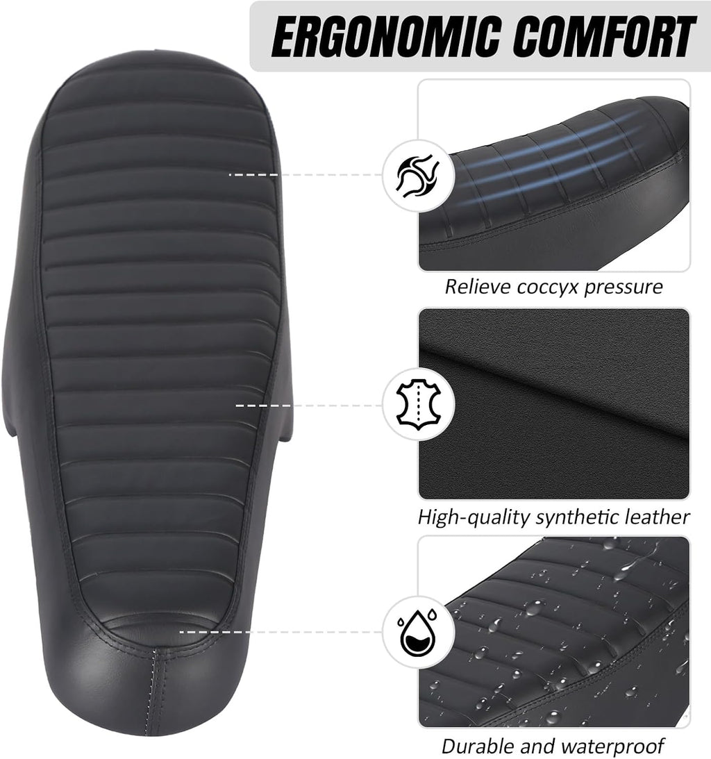Long Extended 2 Passenger Electric Dirt Bike Seat, Soft Padded PU Replacement Cushion, Universal Fat Tire E-Bike Saddle Compatible with Ridstar Q20 Q20 Pro Lite